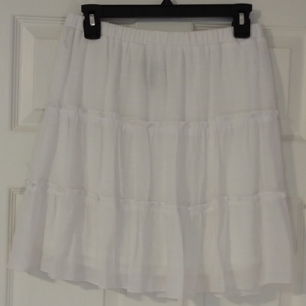 🦋 By & By Tiered White Breezy Summer Skirt 🦋